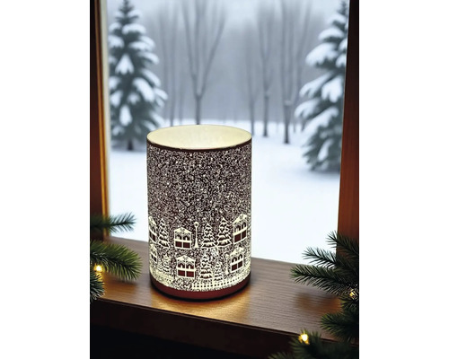 Dekorative LED-Leuchte mit Winterdorf-Motiv für stimmungsvolle Beleuchtung