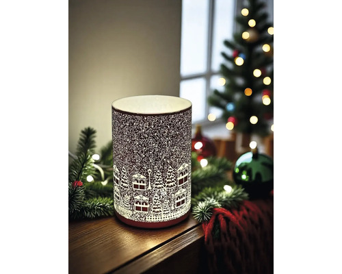 Dekorative Leuchte mit Winterdorf-Motiv für festliche Stimmung