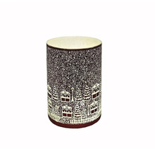 Dekorative Windlicht Laterne mit Winterdorf Motiv