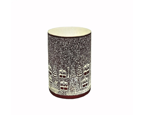 Dekorative Windlicht Laterne mit Winterdorf Motiv