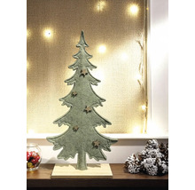 Dekorativer Tannenbaum aus Filz mit Holzfuß und Sternen