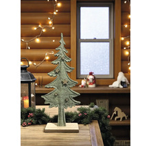 Dekorativer Weihnachtsbaum aus Filz mit Sternen auf Holzsockel