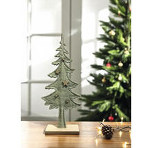 Dekorativer Weihnachtsbaum aus Filz mit Sternen auf Holzsockel