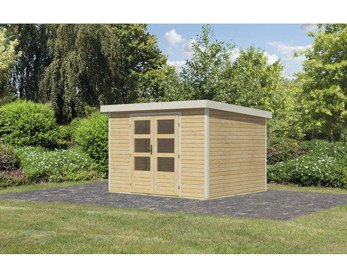 Holzgartenhaus mit Doppeltür im Garten
