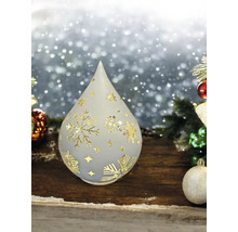 Lampe décorative en forme de goutte avec motif de flocon de neige pour éclairage festif