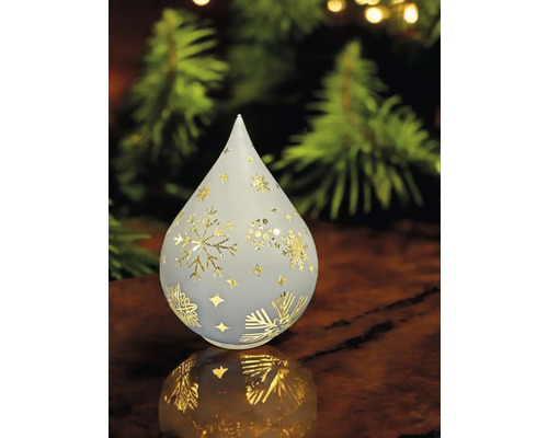 Dekorative Tropfenform mit Schneeflockenmuster als saisonale Beleuchtung