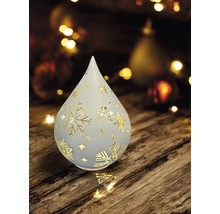 Lampe décorative en forme de goutte avec motif de flocons de neige pour éclairage festif