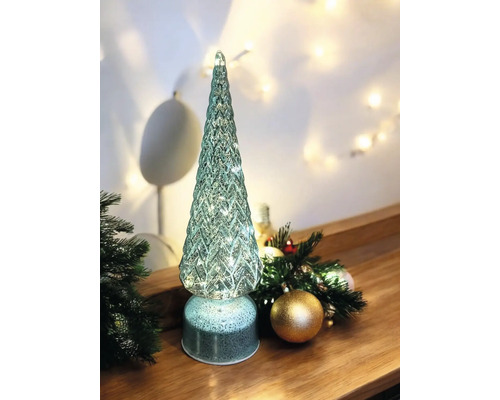 Sapin de Noël décoratif en verre avec éclairage
