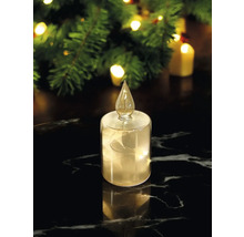 Bougie LED décorative en verre avec effet de flamme pour l''intérieur