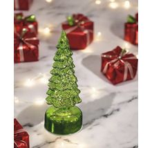 Figurine décorative de sapin vert à côté de cadeaux rouges