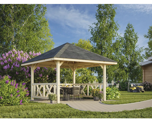 Pavillon de jardin en bois avec table et chaises