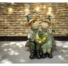 Couple d''élans décoratifs avec lumières pour la période de Noël