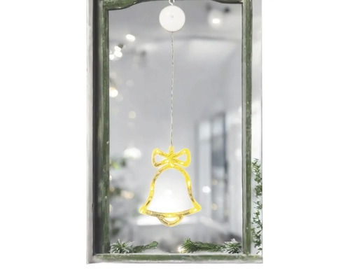 Dekorative Fensterbeleuchtung in Form einer Glocke mit Schleife