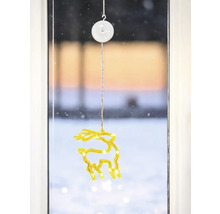 Éclairage de fenêtre décoratif avec motif de renne pour la période de Noël
