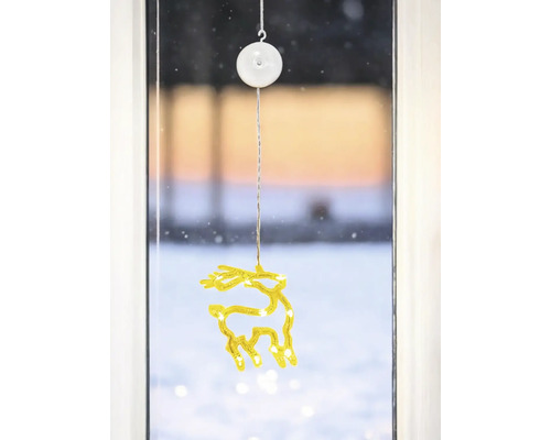 Dekorative Fensterbeleuchtung mit Rentier-Motiv für die Weihnachtszeit