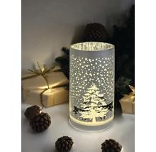 Photophore décoratif avec paysage hivernal et éclairage LED