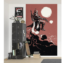 Intérieur avec fresque murale Star Wars avec motif Boba Fett, casier et accessoires