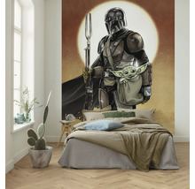 Chambre avec une peinture murale de The Mandalorian et Grogu