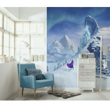 Pièce décorée avec papier peint photo représentant un paysage hivernal