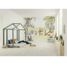 Chambre d''enfant avec lit cabane et peinture murale avec motifs Winnie l''ourson