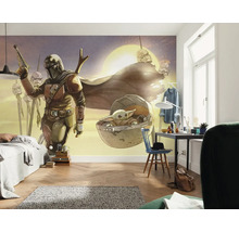 Chambre avec fresque murale Star Wars avec Mandalorian et Bébé Yoda