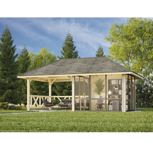 Pavillon indépendant avec mobilier de jardin.