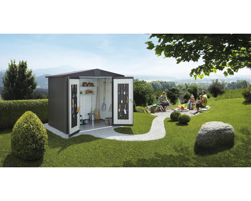 Gerätehaus biohort Europa 2 172 x 156 cm dunkelgrau-metallic