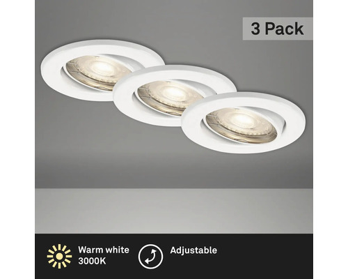 Drei Einbaustrahler als 3er-Pack, warmweiß und verstellbar