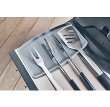 Edelstahl Grillbesteck Set mit Grillgabel, Grillzange und Grillwender im Schubladeneinsatz