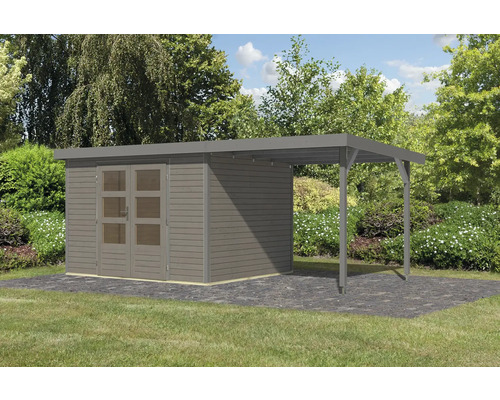 Abri de jardin avec annexe en bois