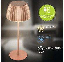 Akkubetriebene Tischleuchte mit Berührungsdimmer und Schutzart IP44