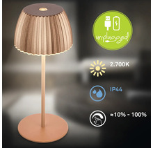 Akkubetriebene Tischleuchte mit Touchfunktion und Schutzart IP44