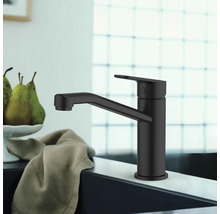 Mitigeur monocommande noir pour lavabo