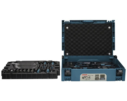 Boîte à outils Makita avec différents outils