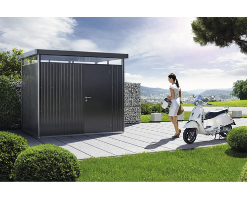 Abri de jardin spacieux en métal avec porte verrouillable et ventilation