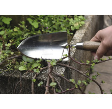 Edelstahl Pflanzschaufel mit Holzgriff zur Gartenarbeit