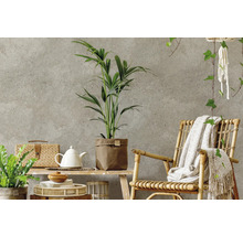 Dekoratives Wohnzimmer mit Rattanmöbeln und Zimmerpflanzen für eine helle und organisierte Atmosphäre.