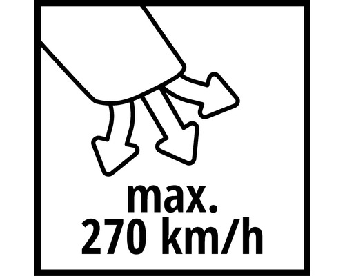 Symbol für maximale Luftgeschwindigkeit von 270 Kilometer pro Stunde