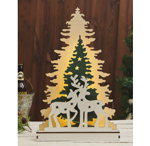 Dekorative Weihnachtsbaum Holzfigur mit Hirschmotiv und Beleuchtung