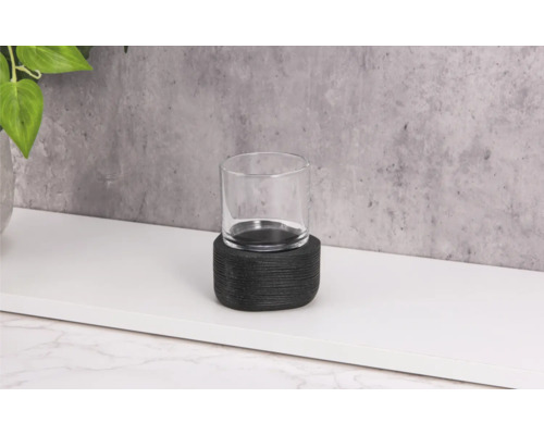 Photophore avec couvercle en verre sur étagère