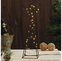 Dekorative Weihnachtsbaumbeleuchtung mit Sternspitze und warmweißen Lichtern