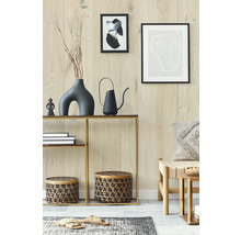 Dekoratives Wohnambiente mit Konsole, Bildern, Giesskanne und Wohnaccessoires