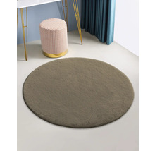 Tapis rond dans le salon avec table et tabouret