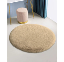 Runder Teppich mit hohem Flor im Innenraum