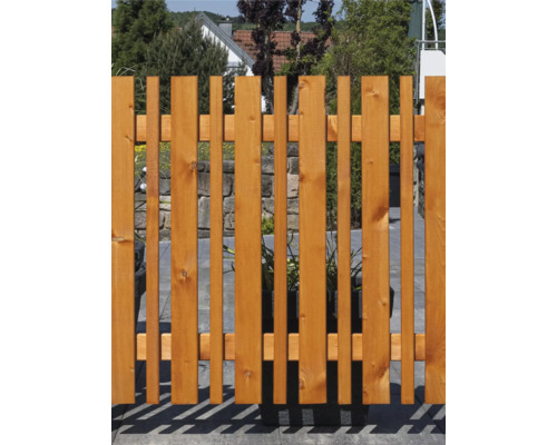 Clôture en bois avec lattes verticales pour le jardin