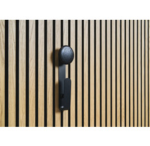 Panneau mural en bois avec patère noire