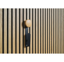 Panneau mural avec patère en bois et métal