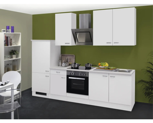 Küchenzeile ohne Geräte Flex Well Wito 270 cm Frontfarbe weiss - Korpusfarbe weiss 00009159