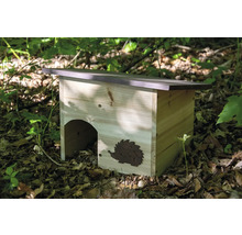 Igelhaus aus Holz mit Igelmotiv