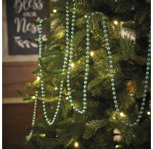 Arbre de Noël décoré avec guirlande lumineuse et guirlande de boules